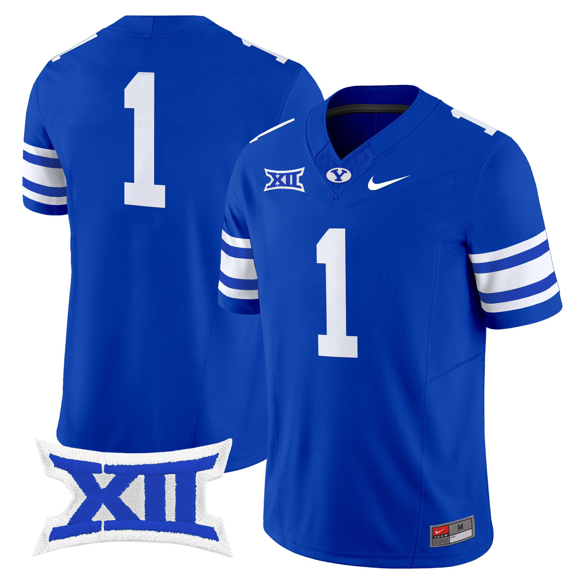 Men BYU Cougars #1 No Name Blue Nike 2024 Vapor Limited NCAA Jersey style 1